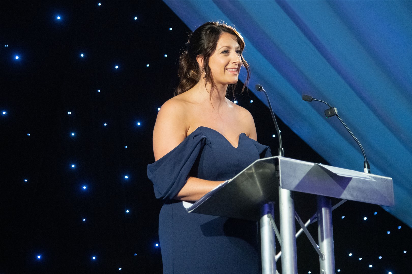Moray Chamber of Commerce CEO Sarah Medcraf. ..Moray Chamber of Commerce Annual Dinner 2023, held at Gordon Castle. ..Picture: Daniel Forsyth..