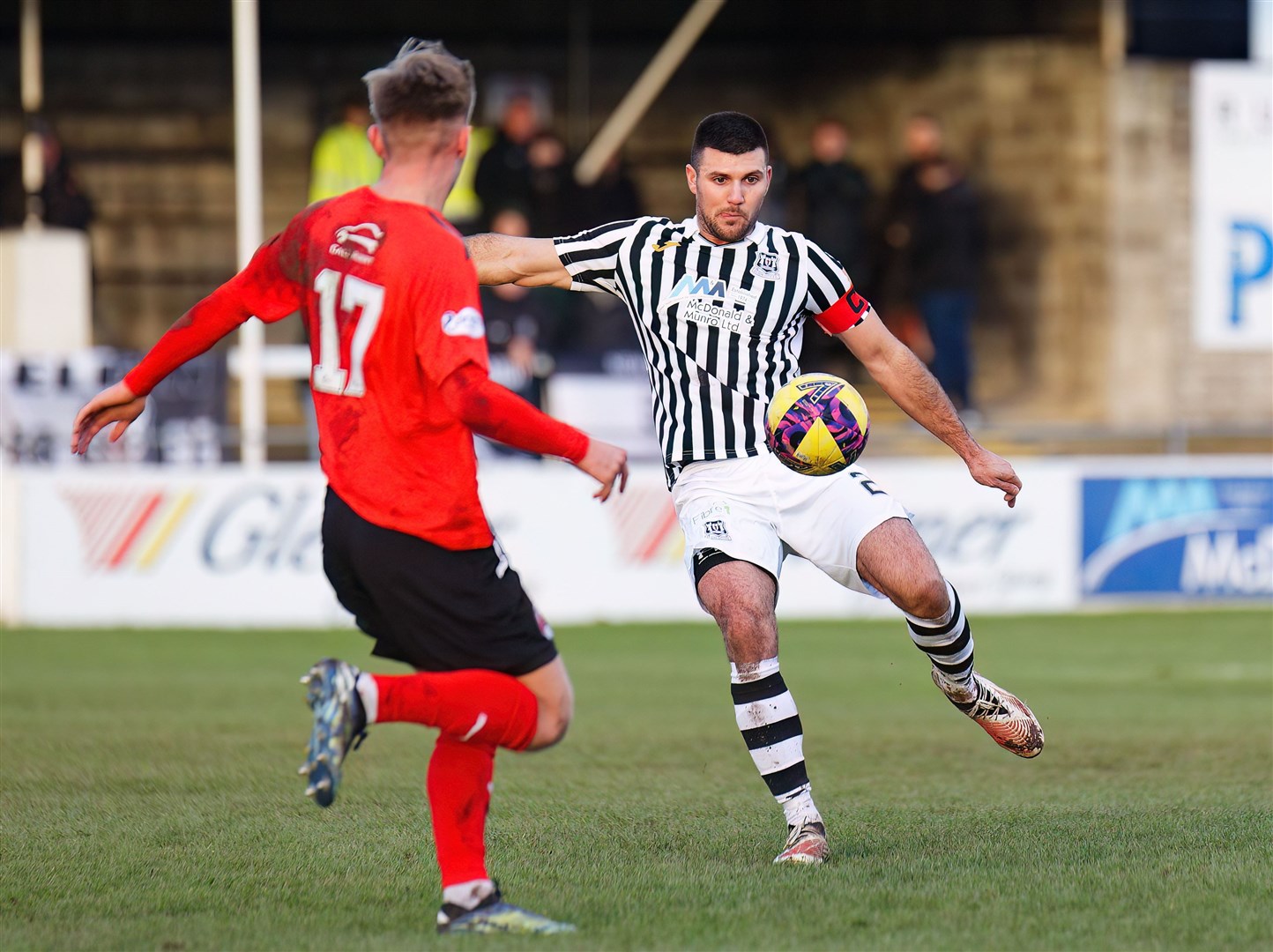 Matthew Cooper in action for Elgin City in his comeback match against Clyde. Picture: Bob Crombie