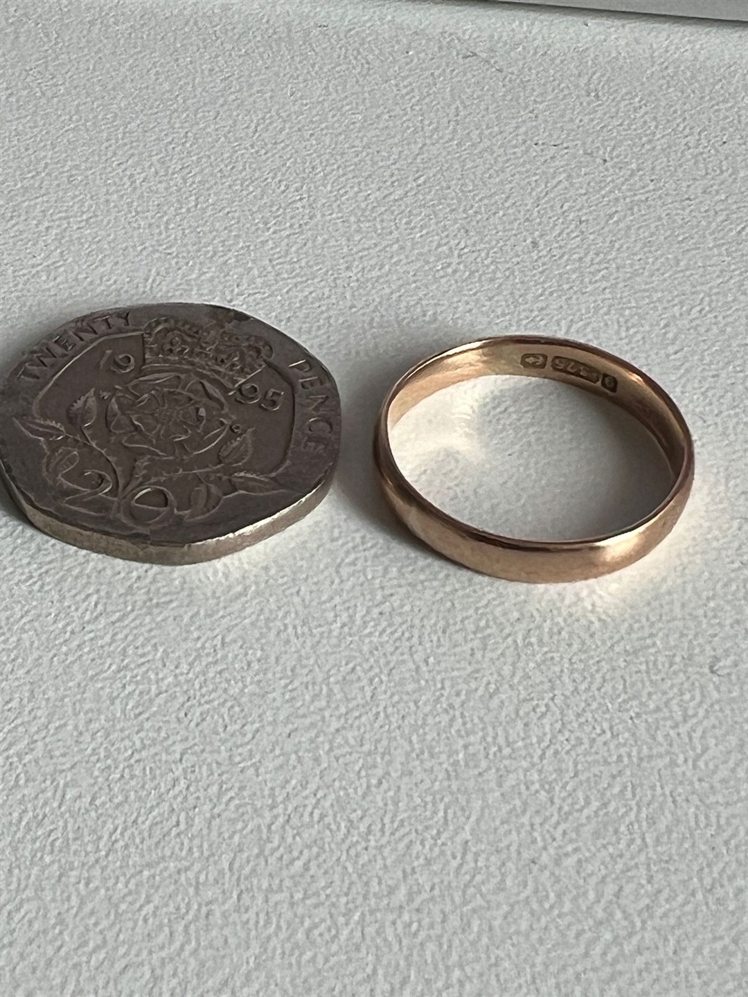 The ring next to a 20p coin (Mike Georgiou/PA)