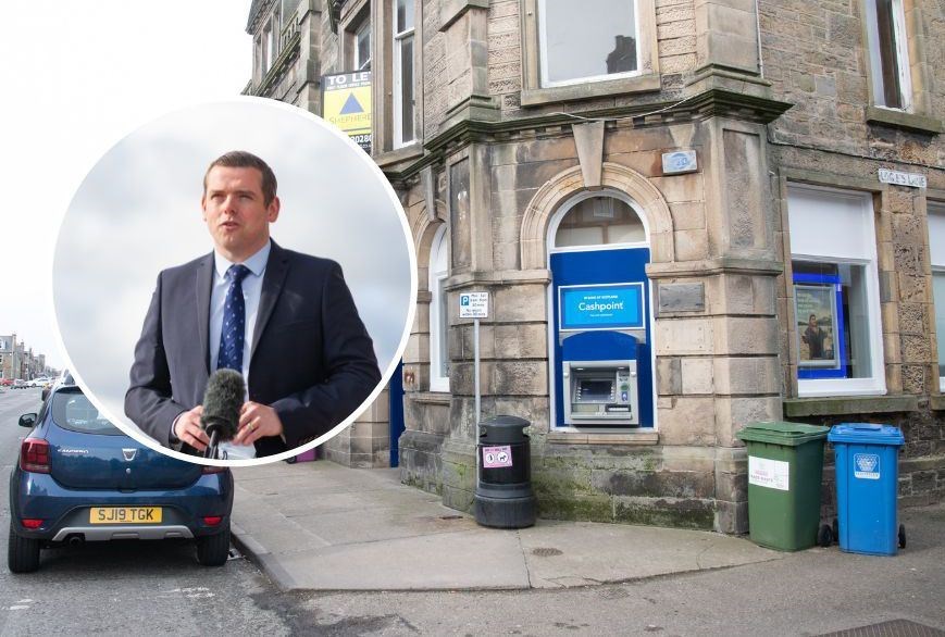 Moray MP Douglas Ross (inset) is to meet with Bank of Scotland over their plans to close the Buckie branch.