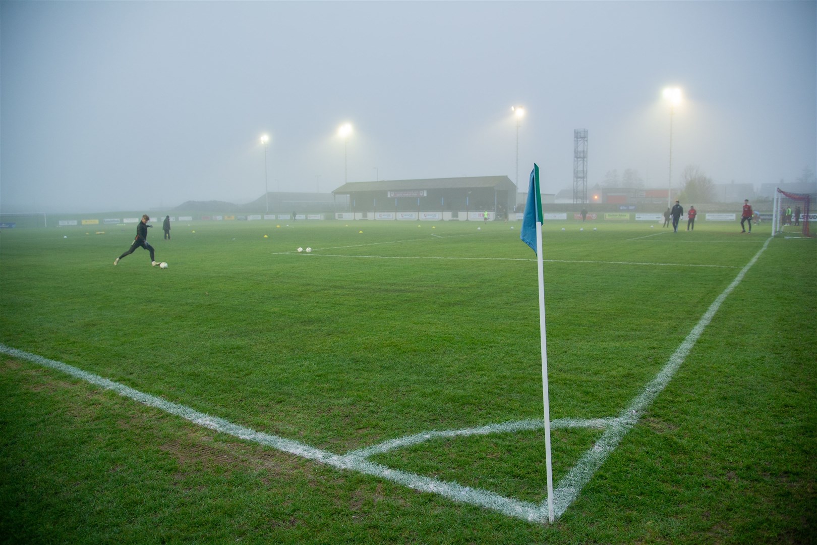 Freezing fog and frozen areas of the pitch led to the postponement. Picture: Daniel Forsyth