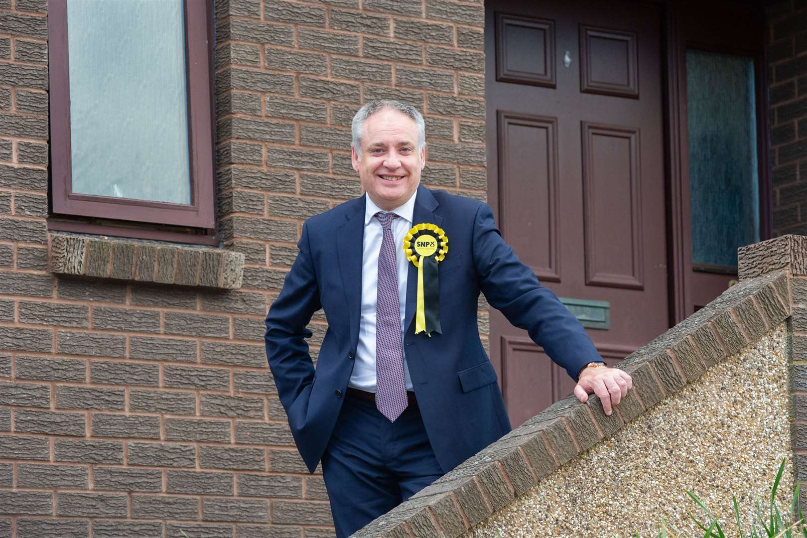 SNP MSP Richard Lochhead outside of his Elgin home after the 2021 Scottish Election. Picture: Daniel Forsyth
