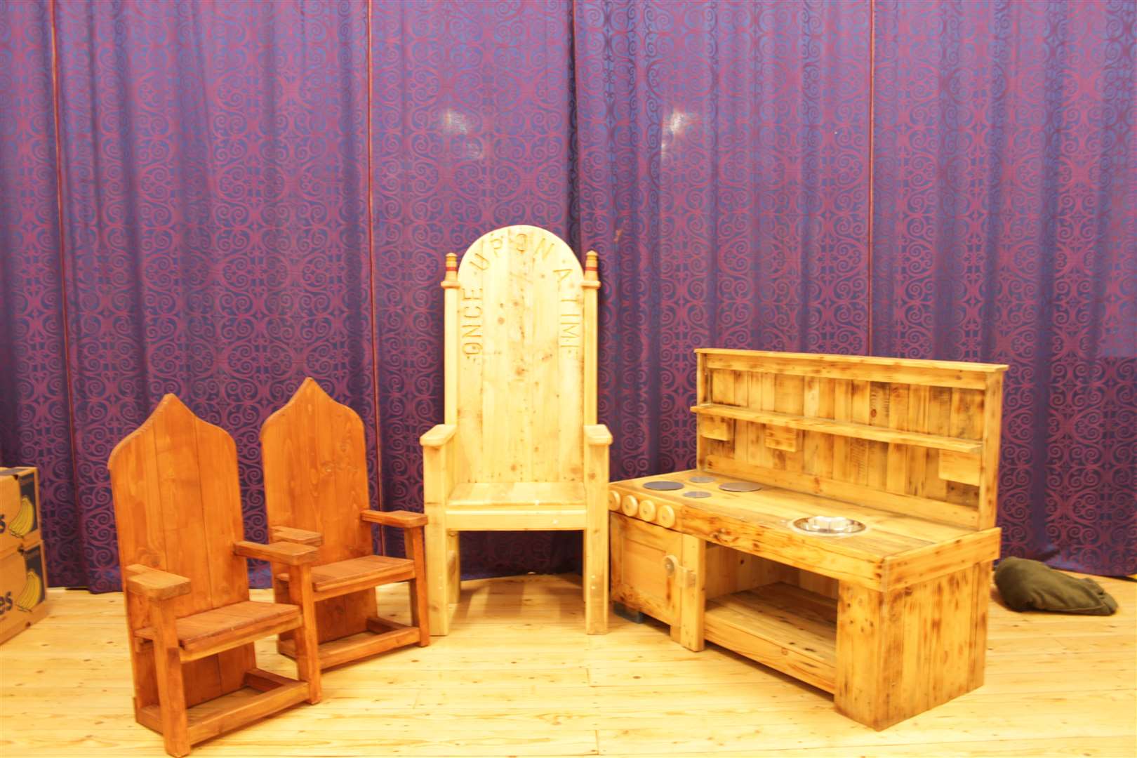 The storytelling chairs and mud kitchen presented to Findochty Primary School and nursery. Picture: Allan Gargan