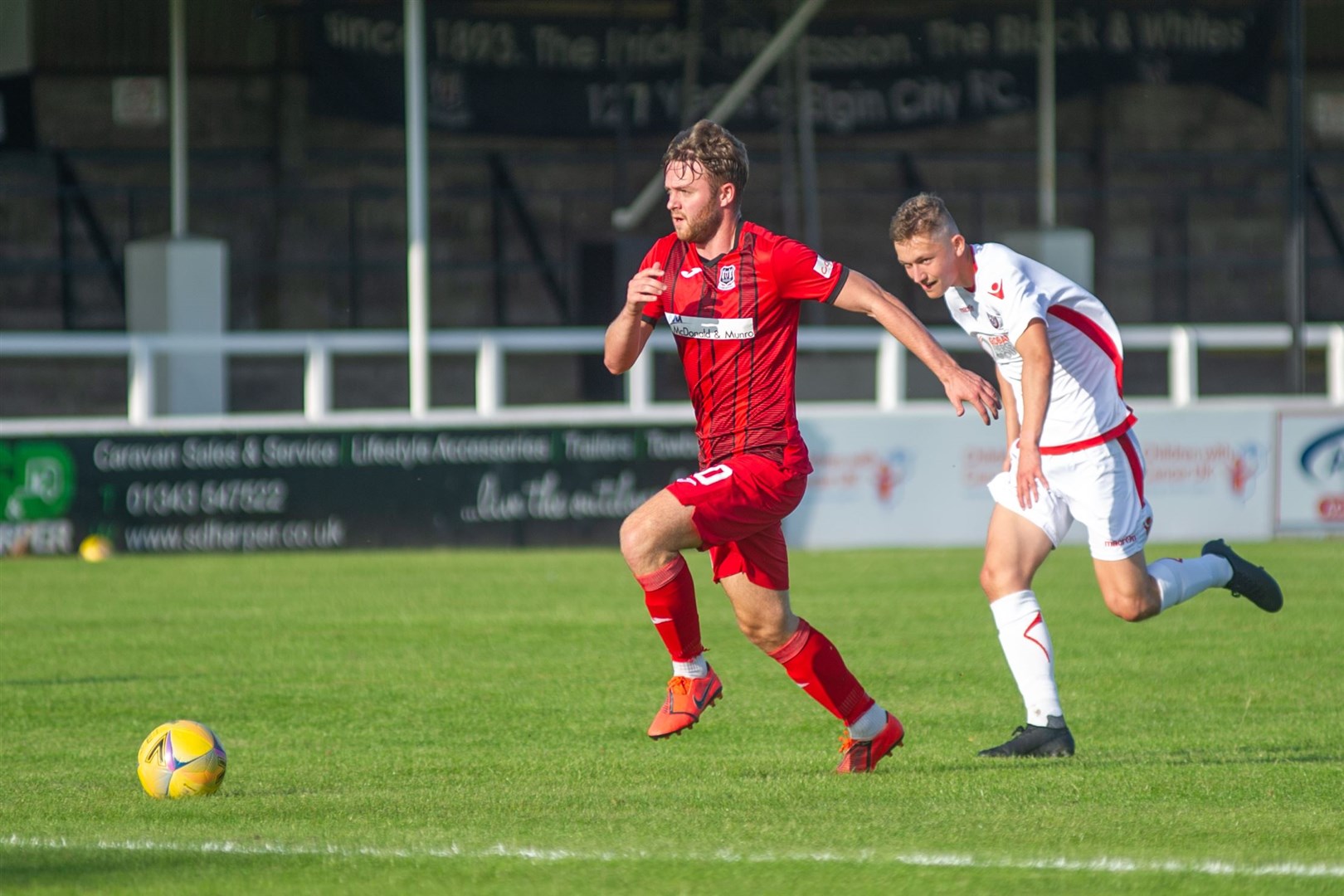 Josh Peters (left) marked his Elgin City debut with a goal. Picture: Daniel Forsyth..