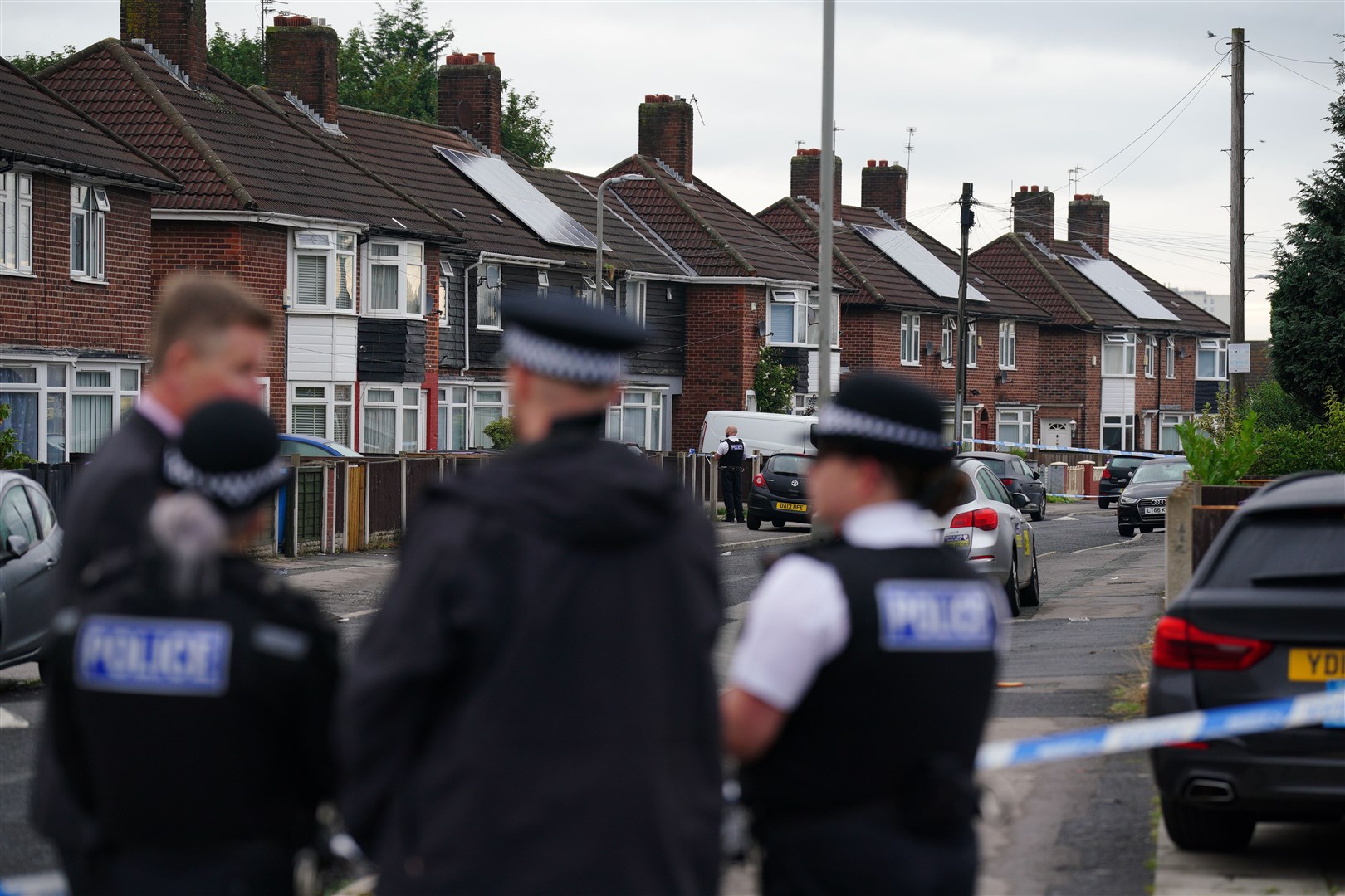 Police at the scene of the incident in Knotty Ash (Peter Byrne/PA)