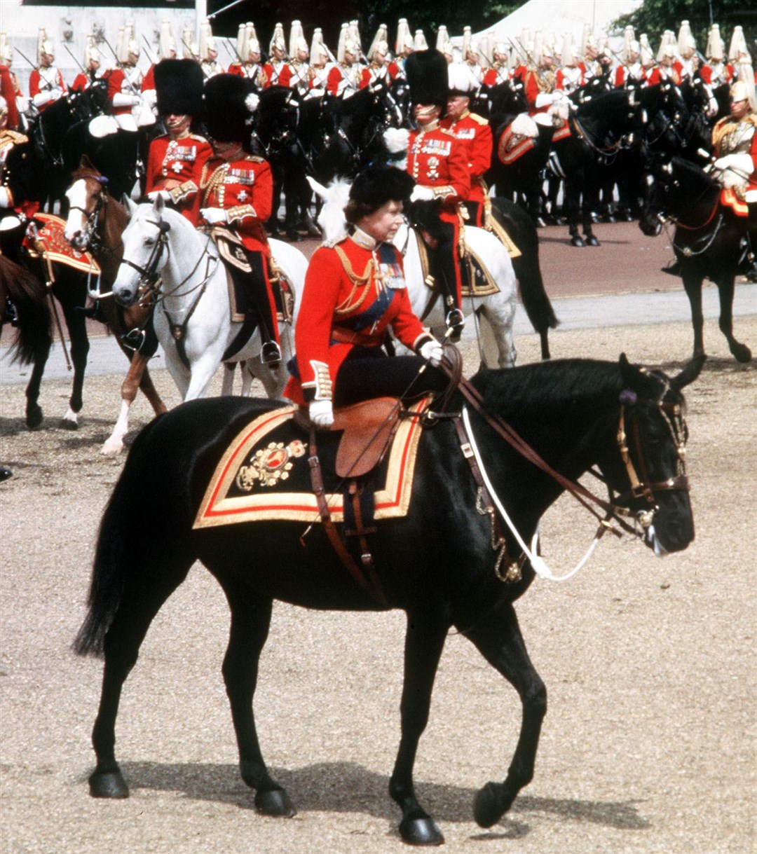 Queen Elizabeth II riding Burmese in 1981 (PA)