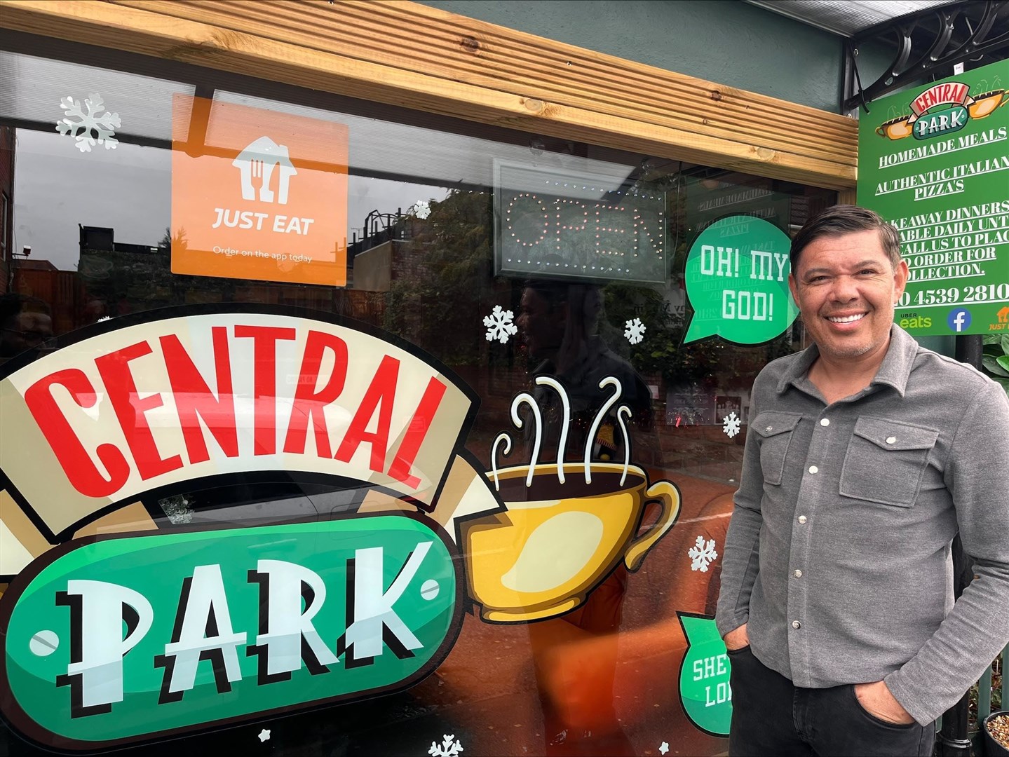 Darren, 44, owner of Central Park cafe, a Friends-themed cafe in Bexleyheath, London (Jamel Smith/PA)