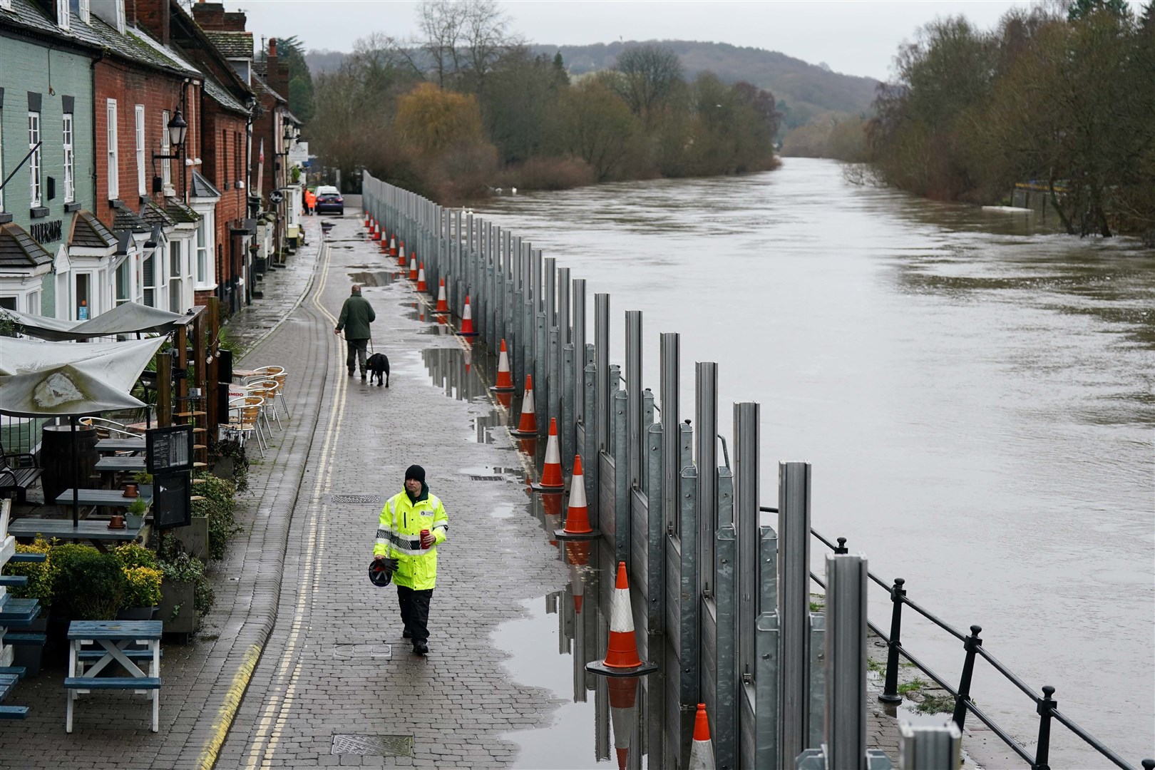 Flood defences being installed in Bewdley (Jacob King/PA)