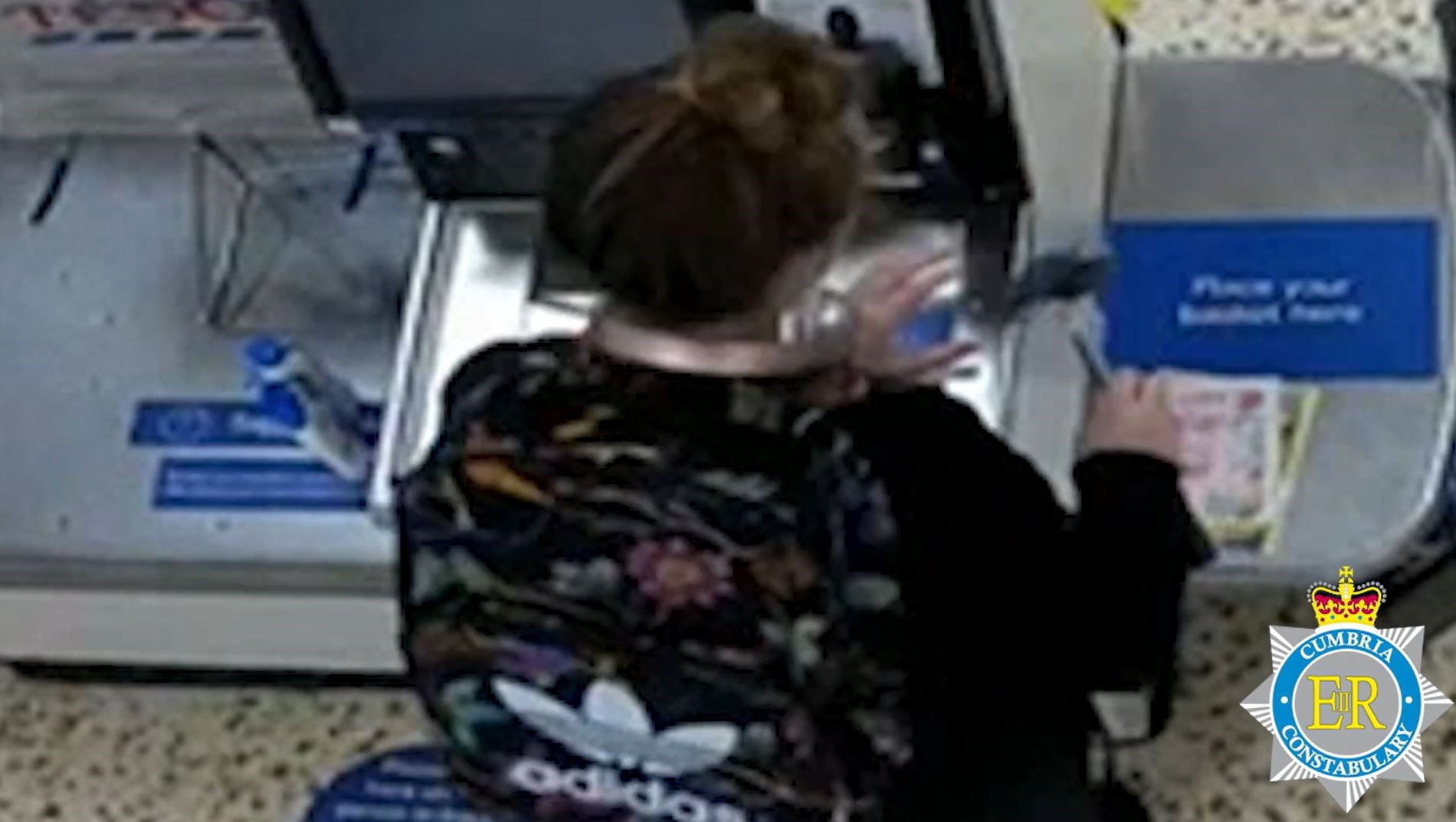 CCTV showing Eleanor Williams in a branch of Tesco, purchasing a hammer which she later used to cause injuries to herself (Cumbria Police/PA)