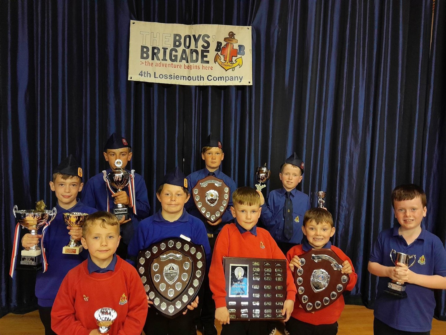 Some of the younger members of the 4th Lossiemouth Boys Brigade with their awards.