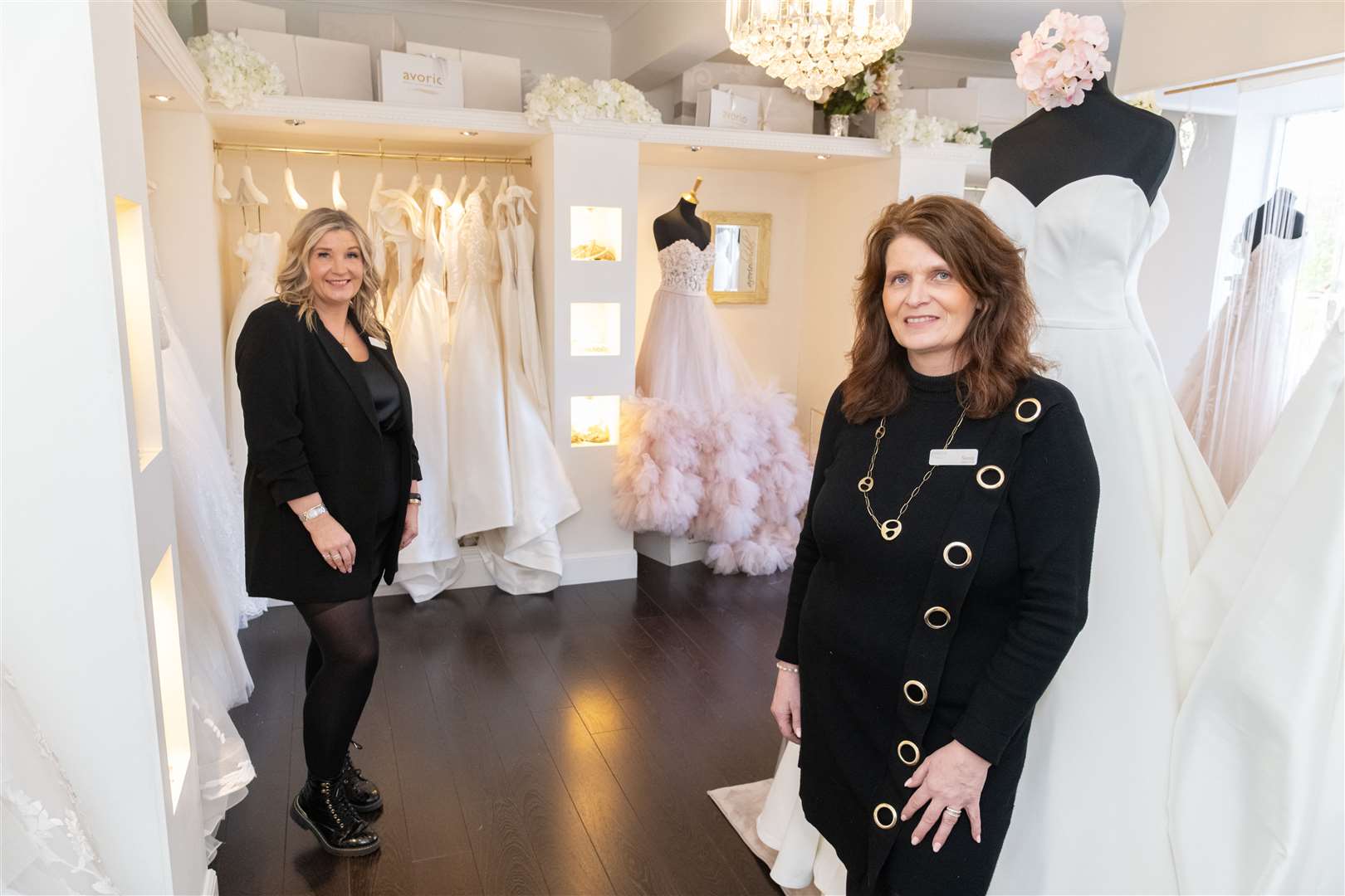 Avorio Bridal owners Leigh-Anne Murray (left) and Sonia Pozzi are delighted the firm is in the finals of both the Scottish Wedding Awards and the Top Tier Wedding Awards. Picture: Beth Taylor.