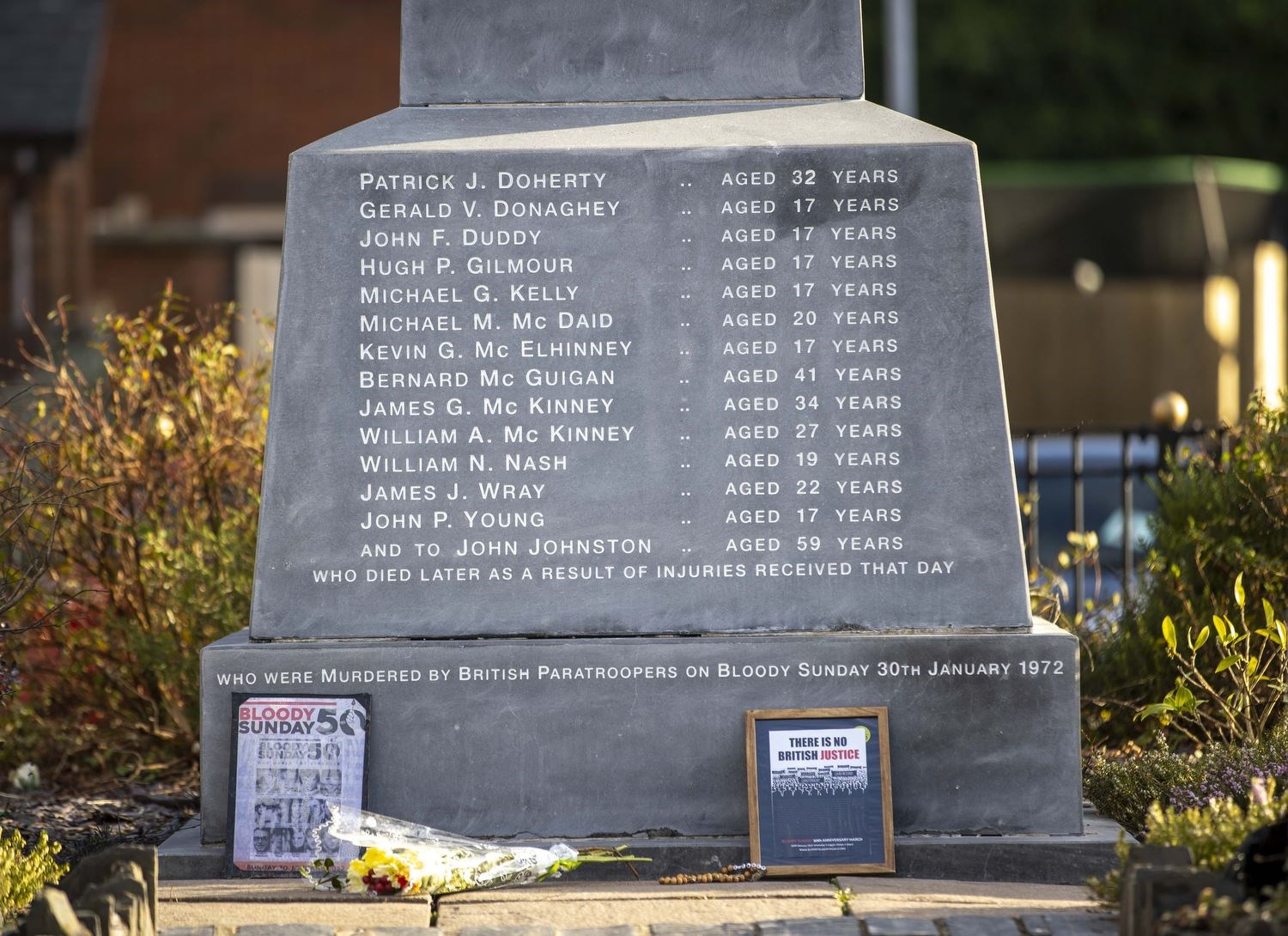 The Bloody Sunday Memorial in Derry (Liam McBurney/PA)