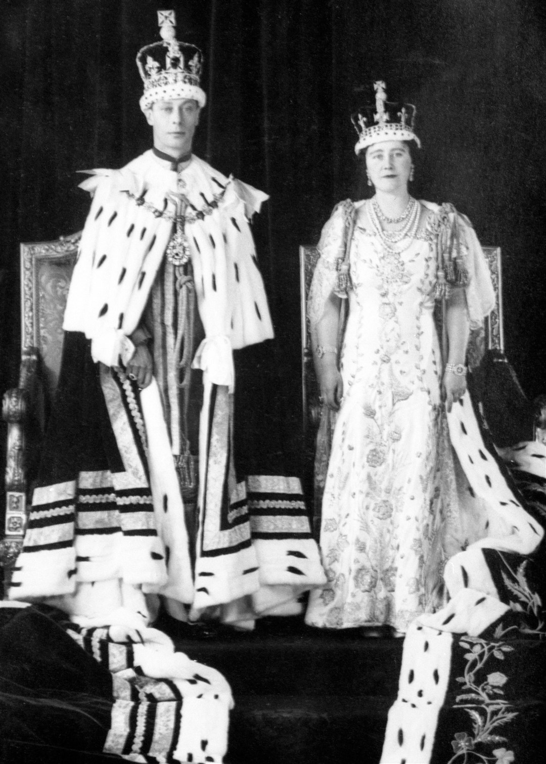King George VI in 1937 wearing the Robe of Estate Charles will wear (PA)