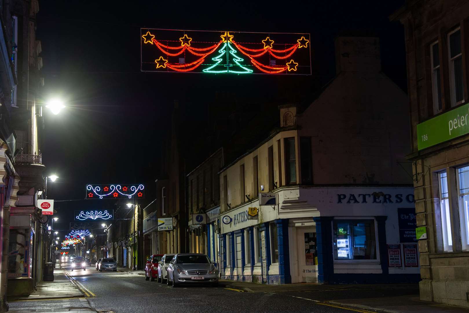 Christmas lights across Mid-Street in Keith...Keith Christmas Lights 2021...Picture: Daniel Forsyth..