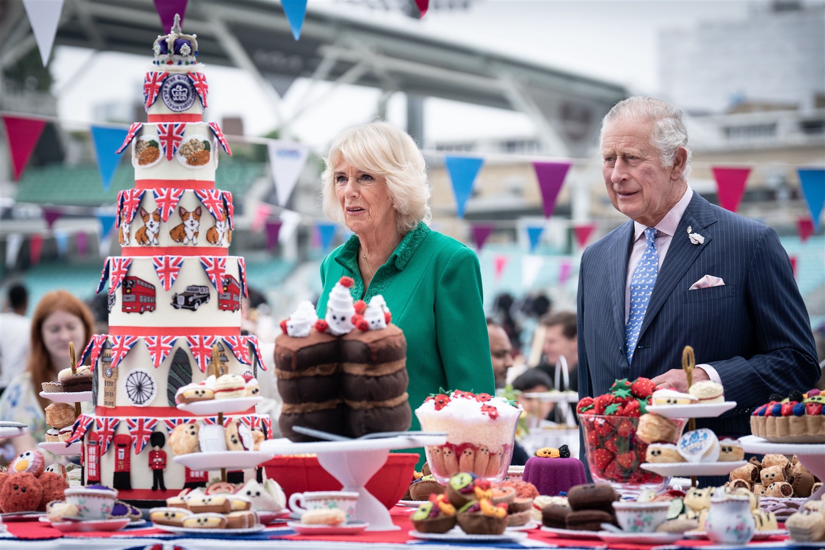 Charles and Camilla at a Big Jubilee Lunch event (Stefan Rousseau/PA)