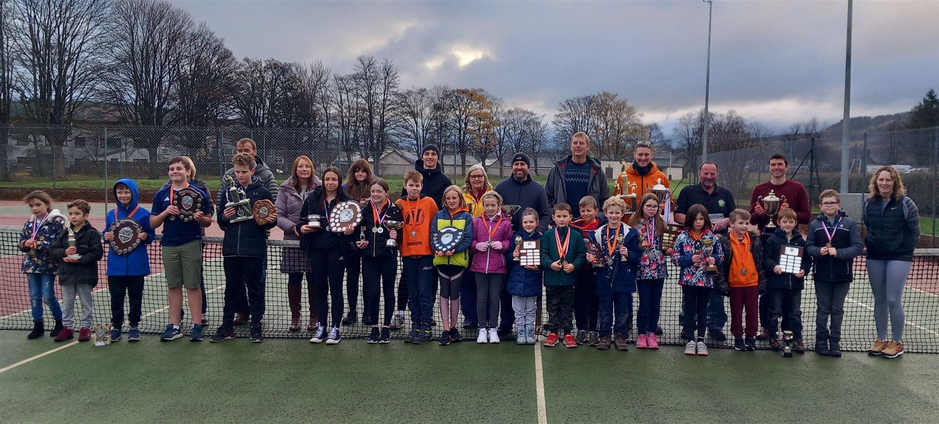 Some of the Rothes Tennis Club award winners.