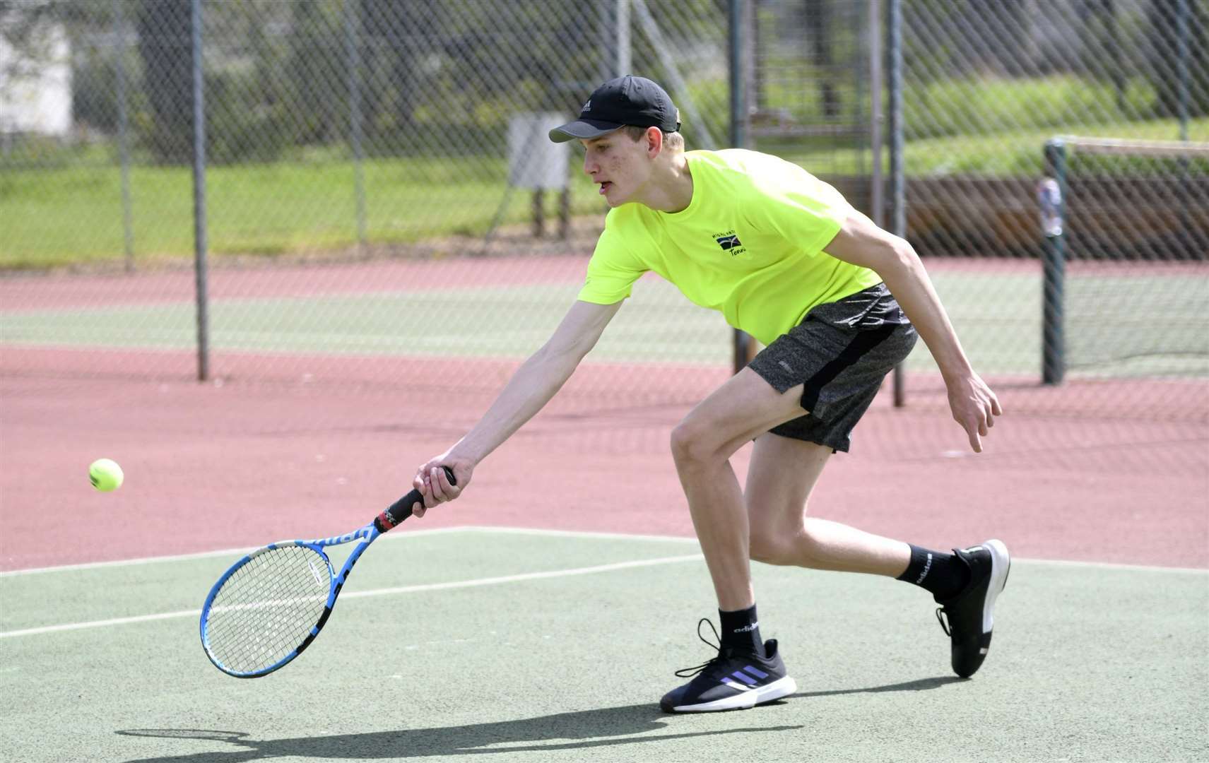 Fraser Scott...Speyside High playing in the quarter finals of the Scottish Cup at Rothes Tennis Club...Picture: Becky Saunderson..
