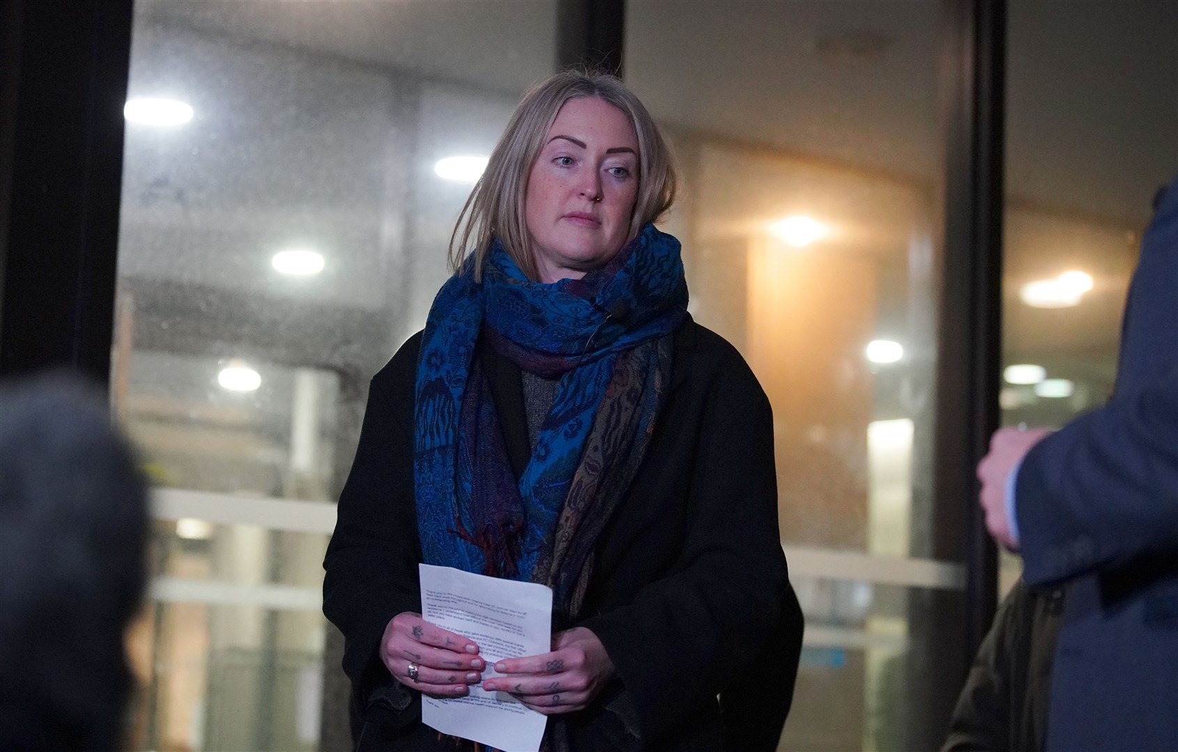Brianna Ghey’s mother Esther made a statement outside Manchester Crown Court, after the boy and girl, both 16, were found guilty of murder (Peter Byrne/PA)