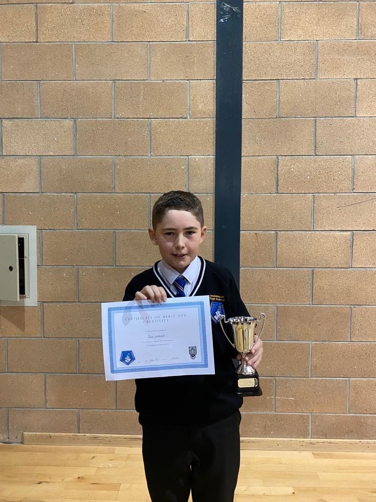 S1 pupil Josh Whitefoot was his year's best poem winner.