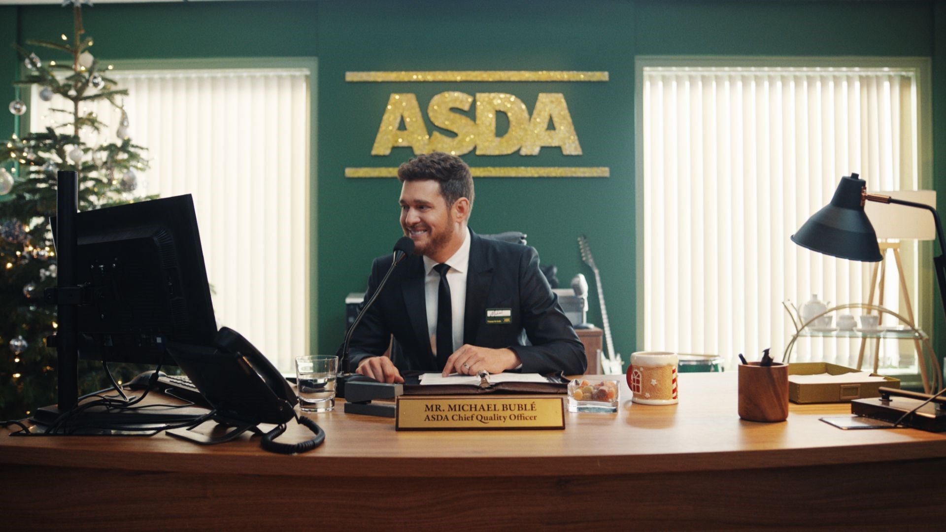 Asda’s 2023 Christmas advert stars Michael Buble, in the role as chief quality officer (Asda/PA)