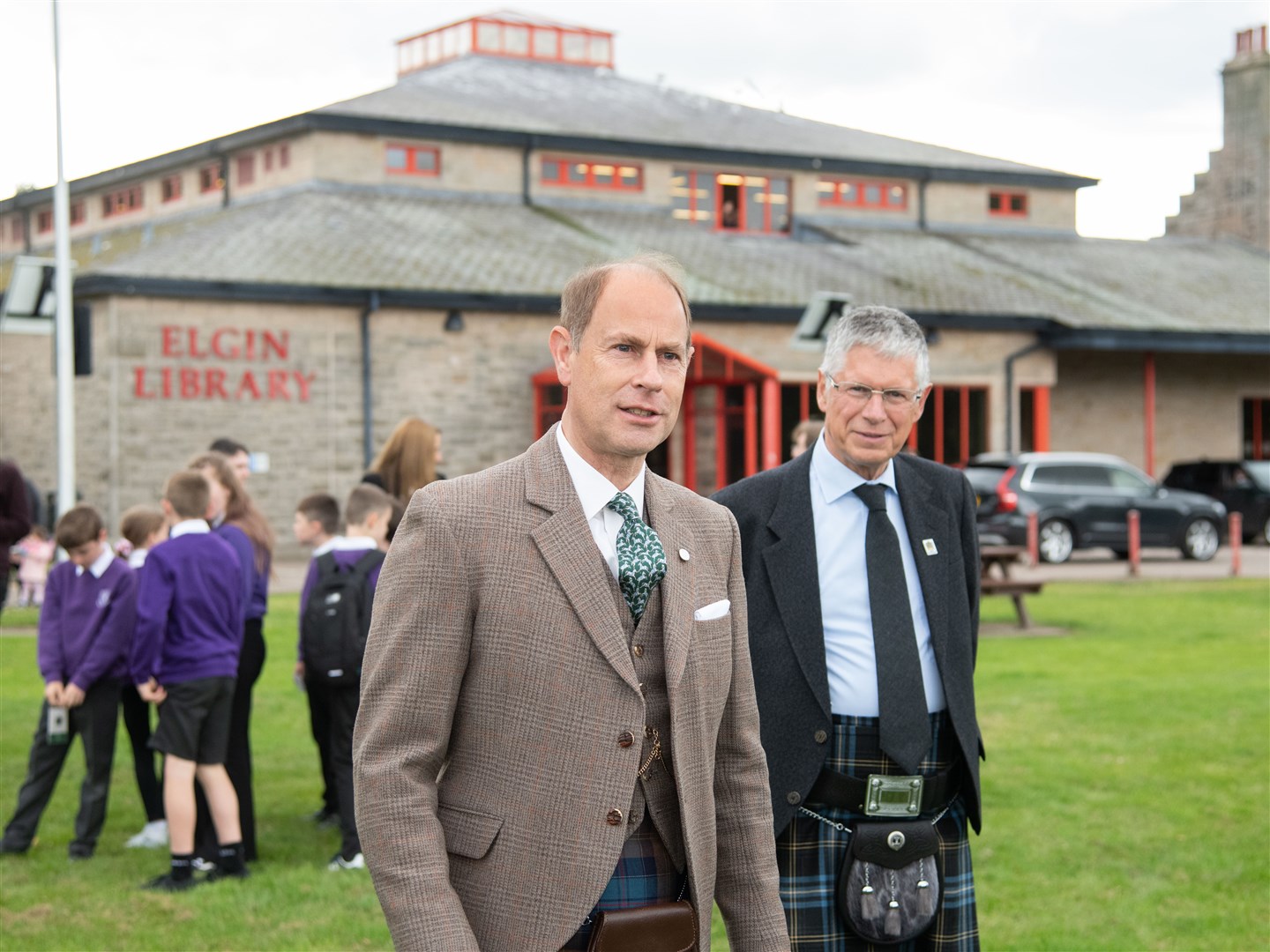 Prince Edward with the Lord Lieutenant of Banffshire Andrew Simpson. Picture: Daniel Forsyth
