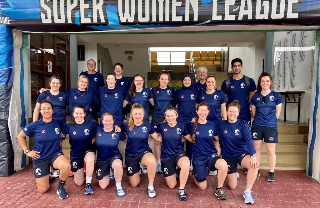 Ailsa Lister (front, fourth from left) with the Scotland cricket team in Kuala Lumpur.