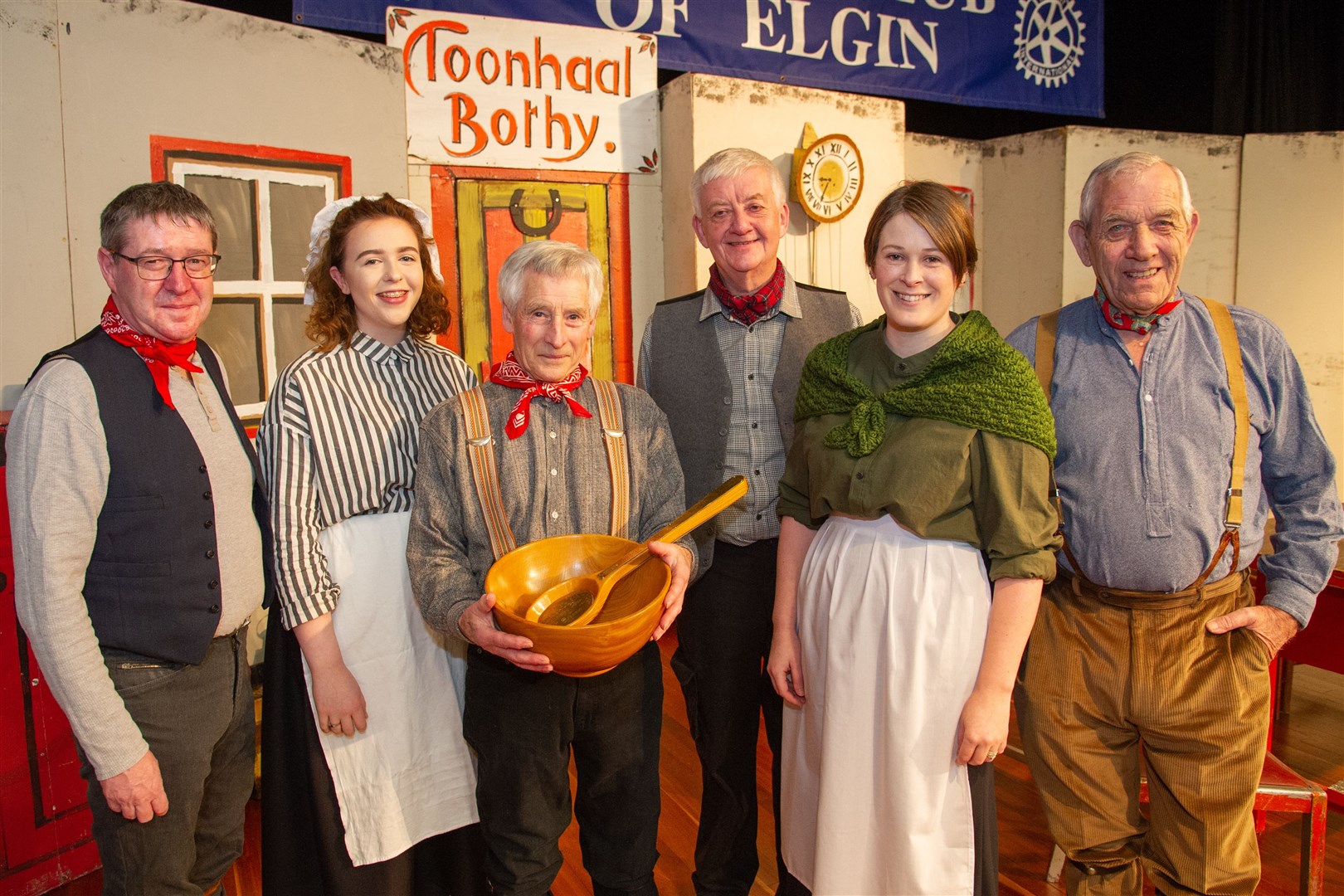 Left to Right - Allan Taylor from Alford, Ellie Beaton from Rothienorman, Hector Riddle from Finzean, Doug Hay from Whitehills, Shona Donaldson from Tarland and Joe Aitken from Kirriemuir.