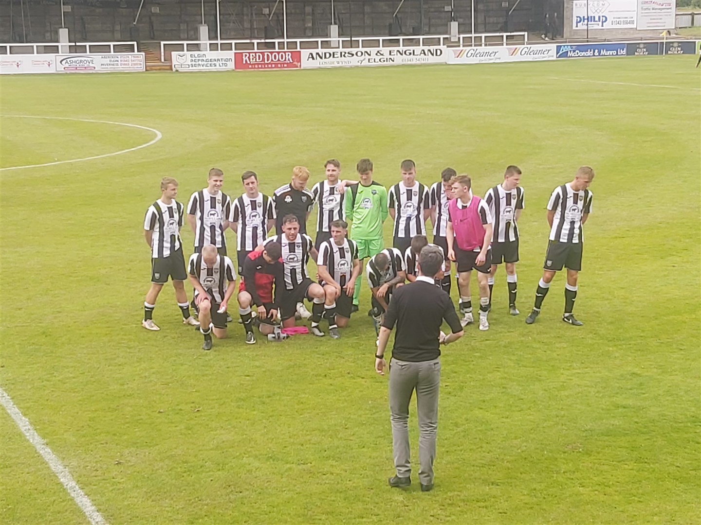 The victorious Fraserburgh players at the end of the game.