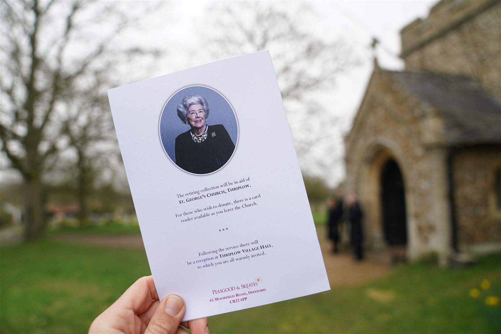 The Order of Service for Baroness Boothroyd’s funeral (Joe Giddens/PA)