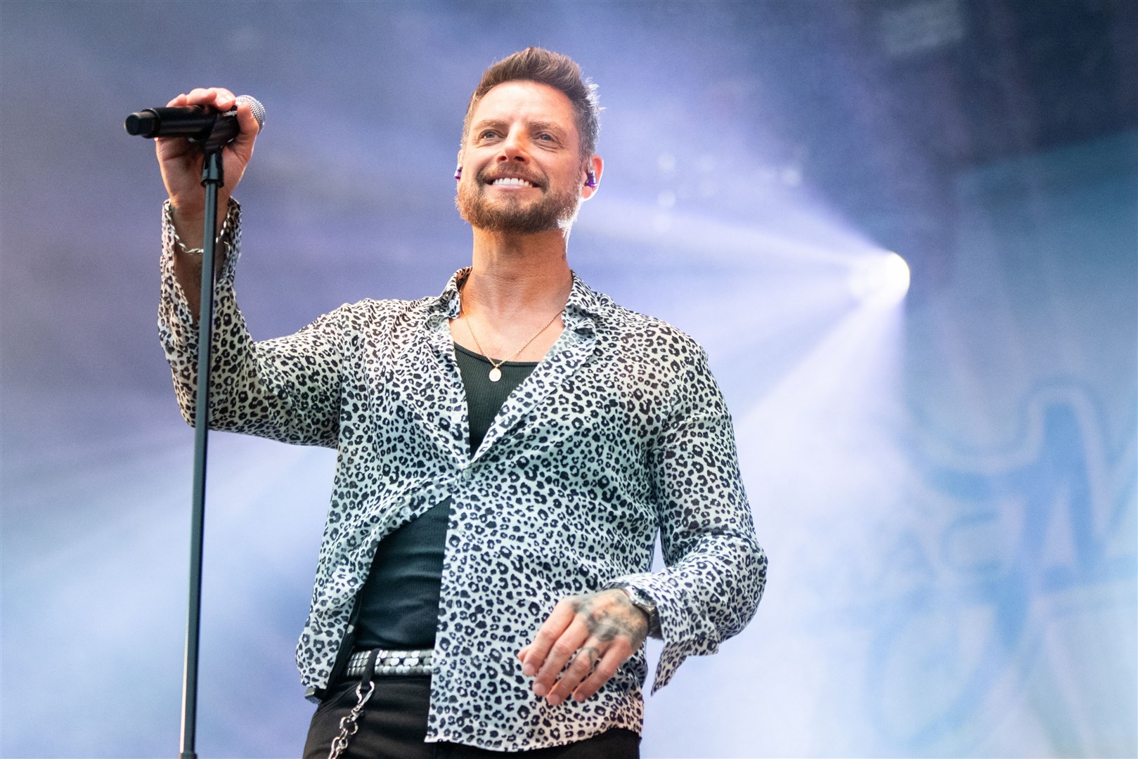 Keith Duffy of Boyzlife takes to the stage on the Sunday evening of the festival. Picture: Daniel Forsyth.