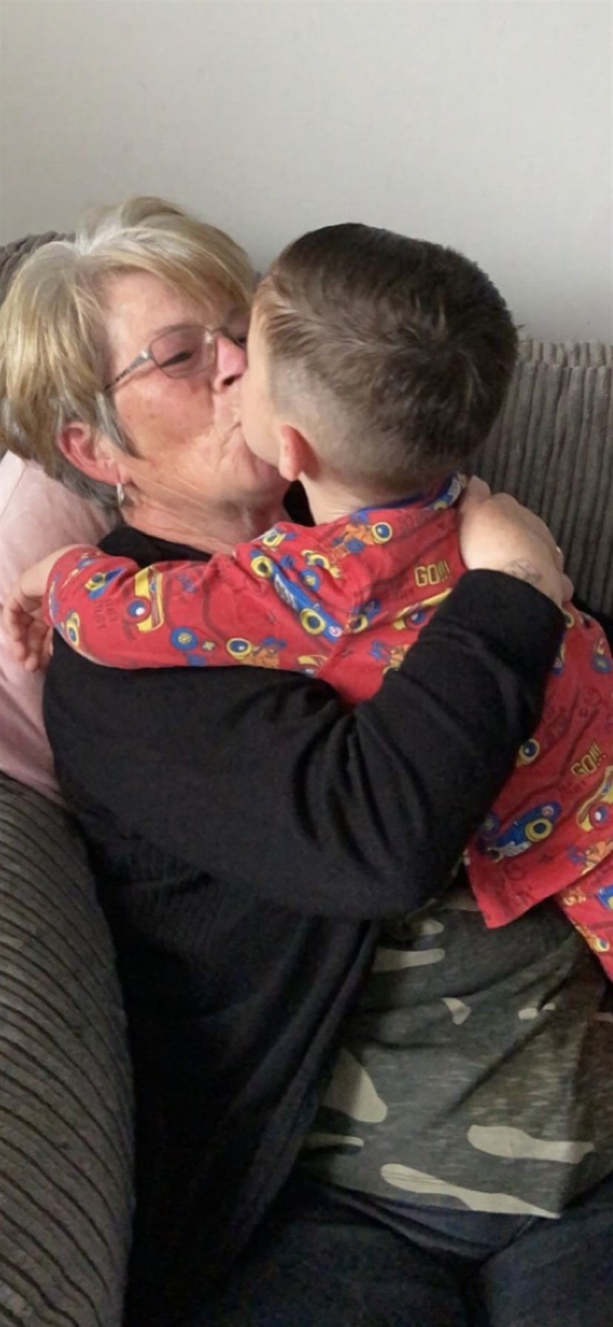 Lachlan has a big kiss for Granny Cakky.