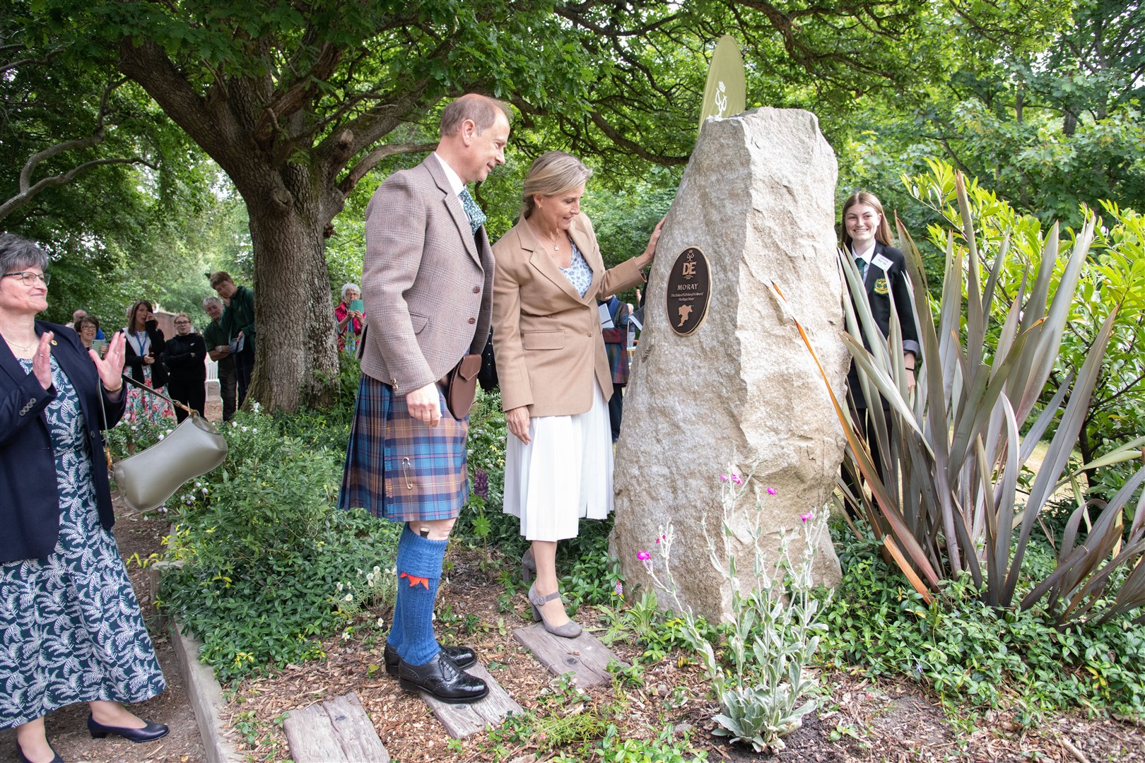 Unveiling the commemorative stone. Picture: Daniel Forsyth.