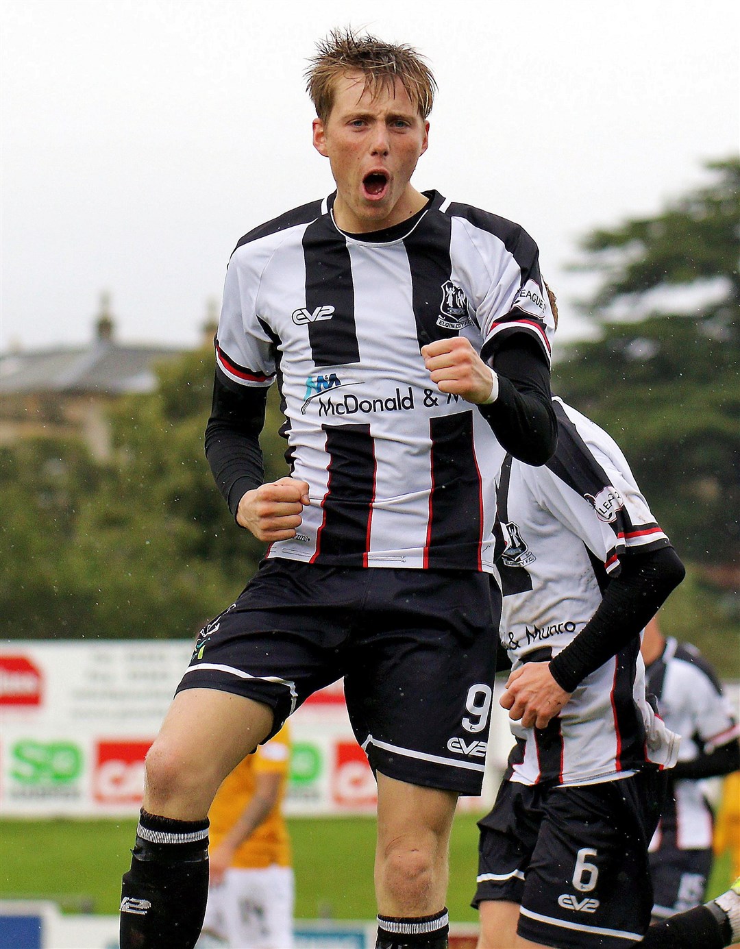 Hester celebrates a goal against Edinburgh City in his first year at Elgin City.