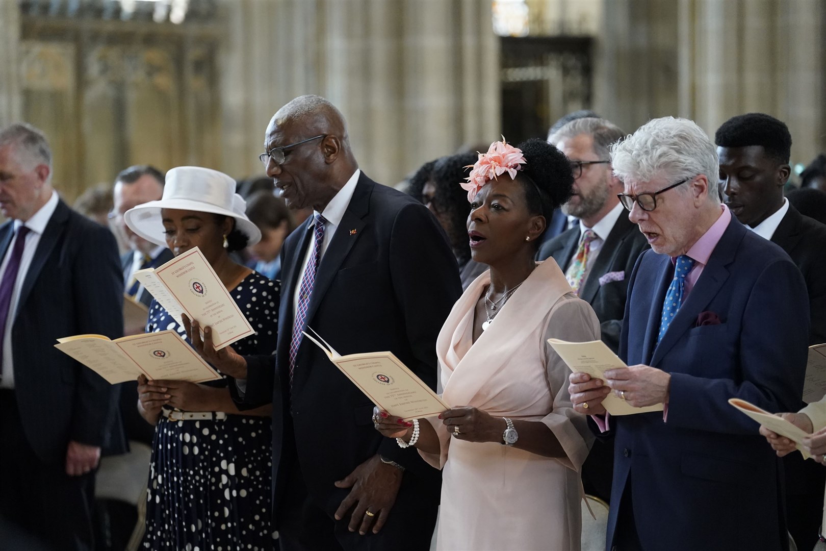 Baroness Dame Floella Benjamin, second right, was among the guests (Andrew Matthews/PA)