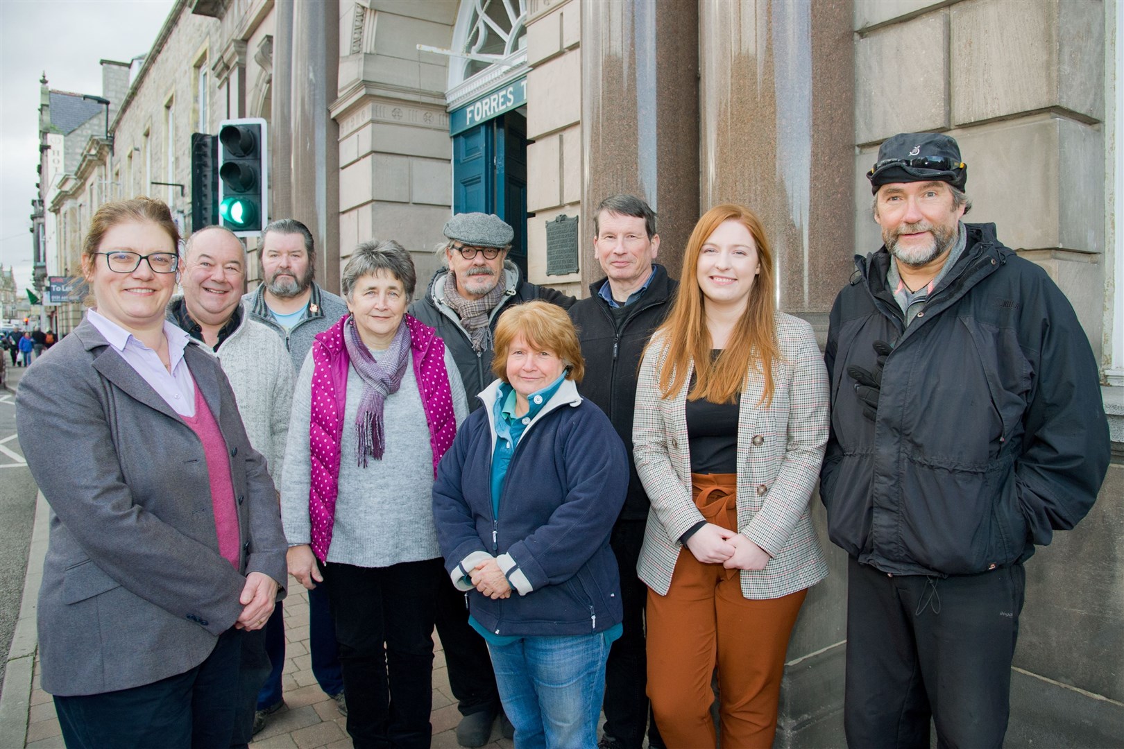 Volunteers and supporters of the Forres Town Hall before lockdown.