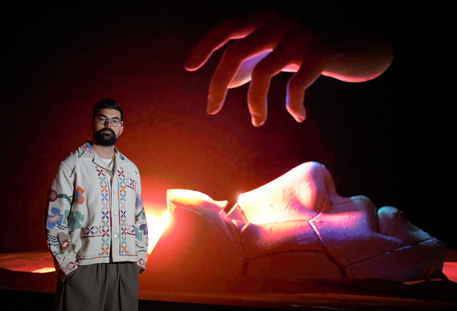 Digital artist Frederic Duquette at the launch of his immersive show Catch The Light (Yui Mok/PA)