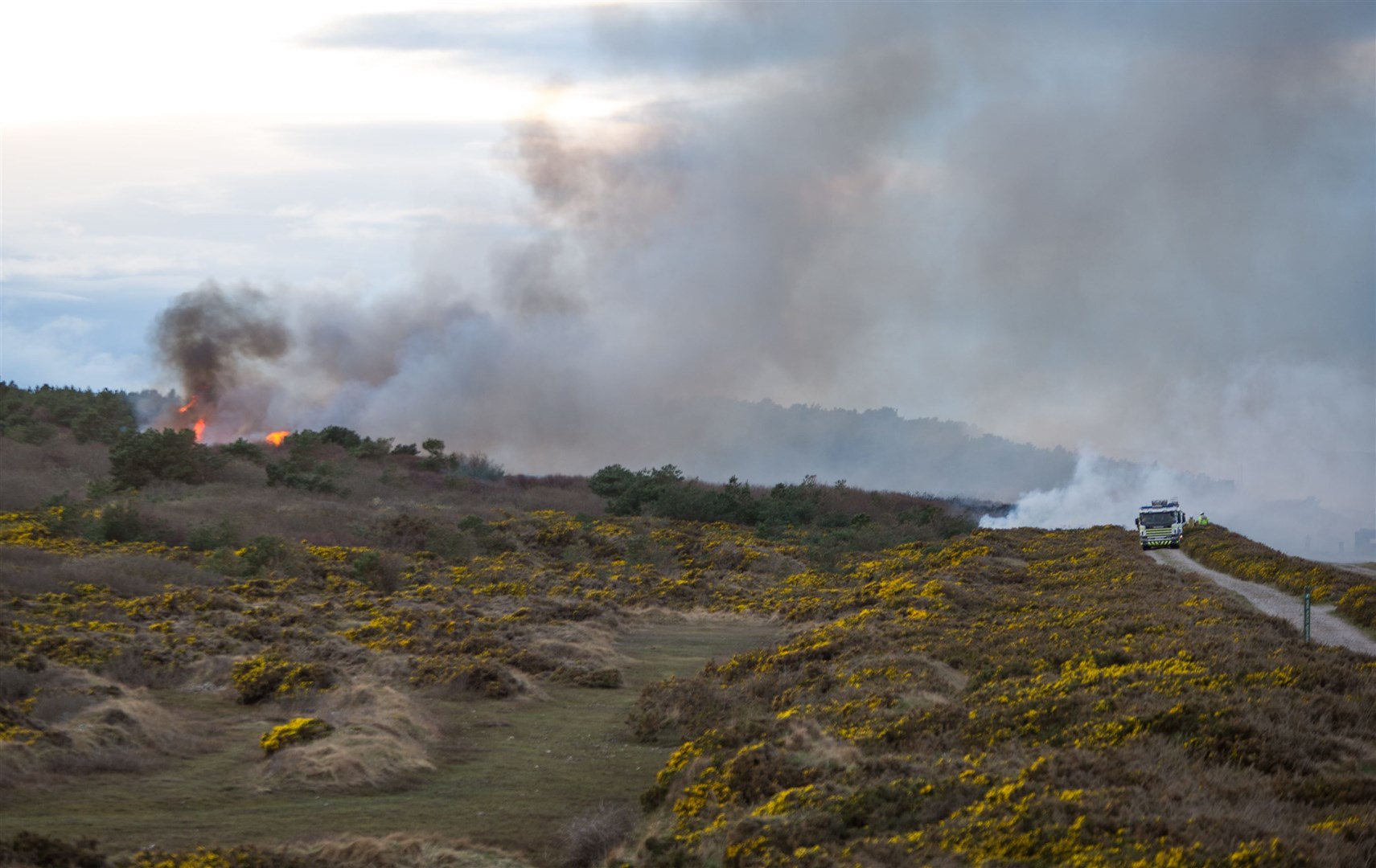 The fire rages through the gorse. Picture: Becky Saunderson