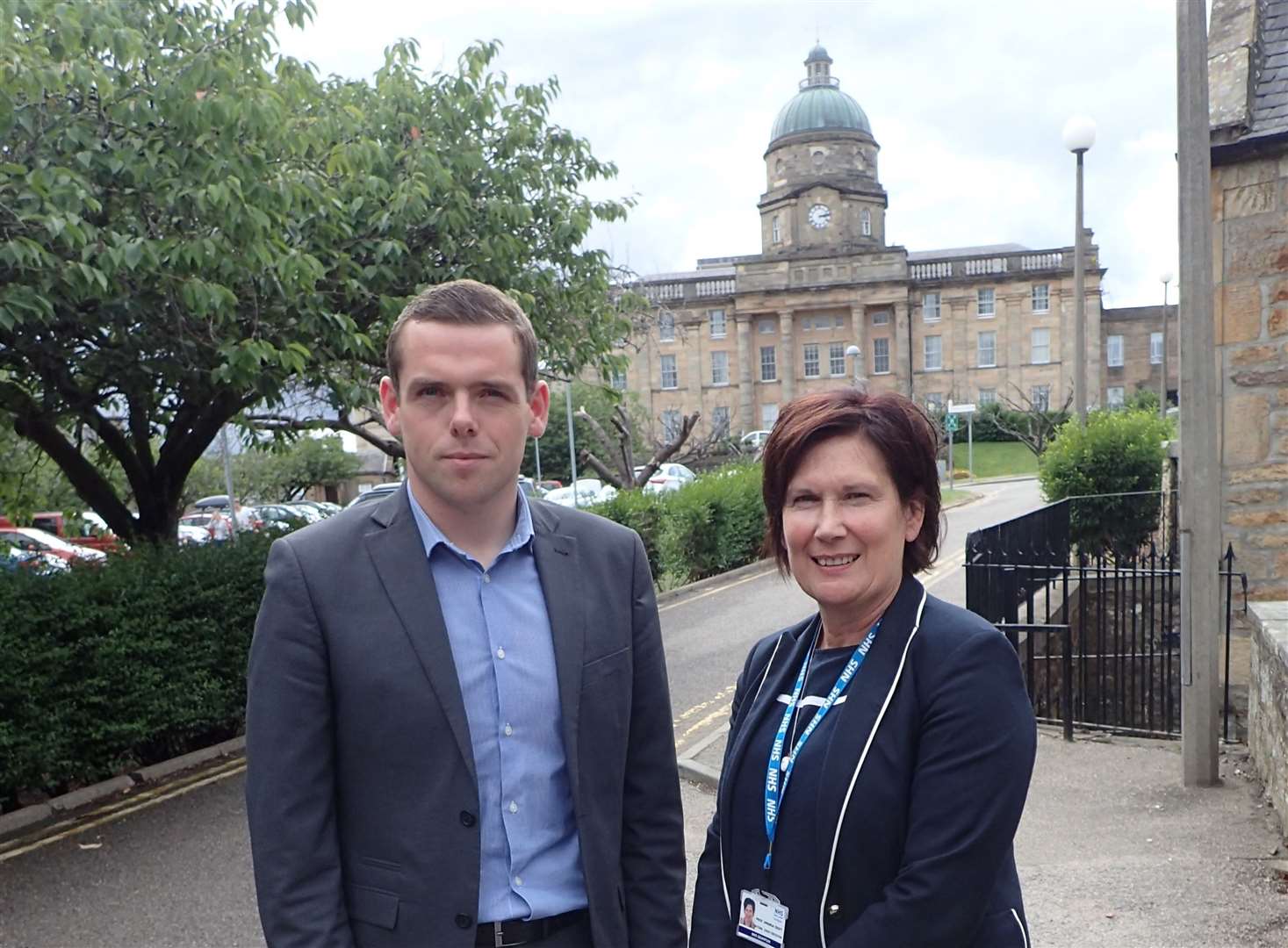 Douglas Ross with NHS Grampian's chief executive Dr Amanda Croft.