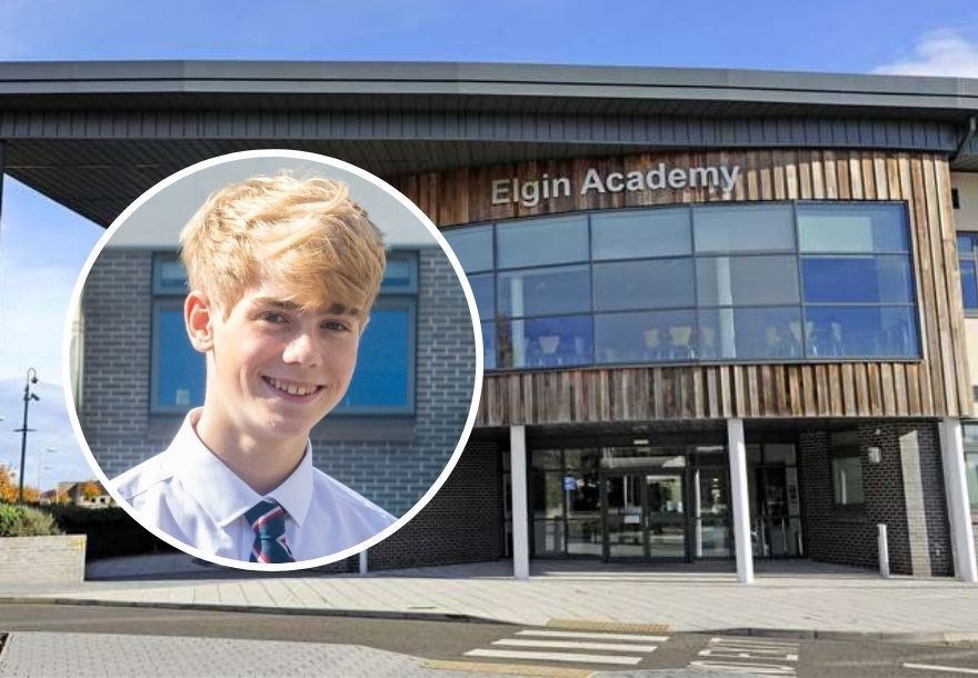 Elgin Academy S5 Andrew Seaton celebrates his triumph in A-level Russian alongside seven straight A National 5s.