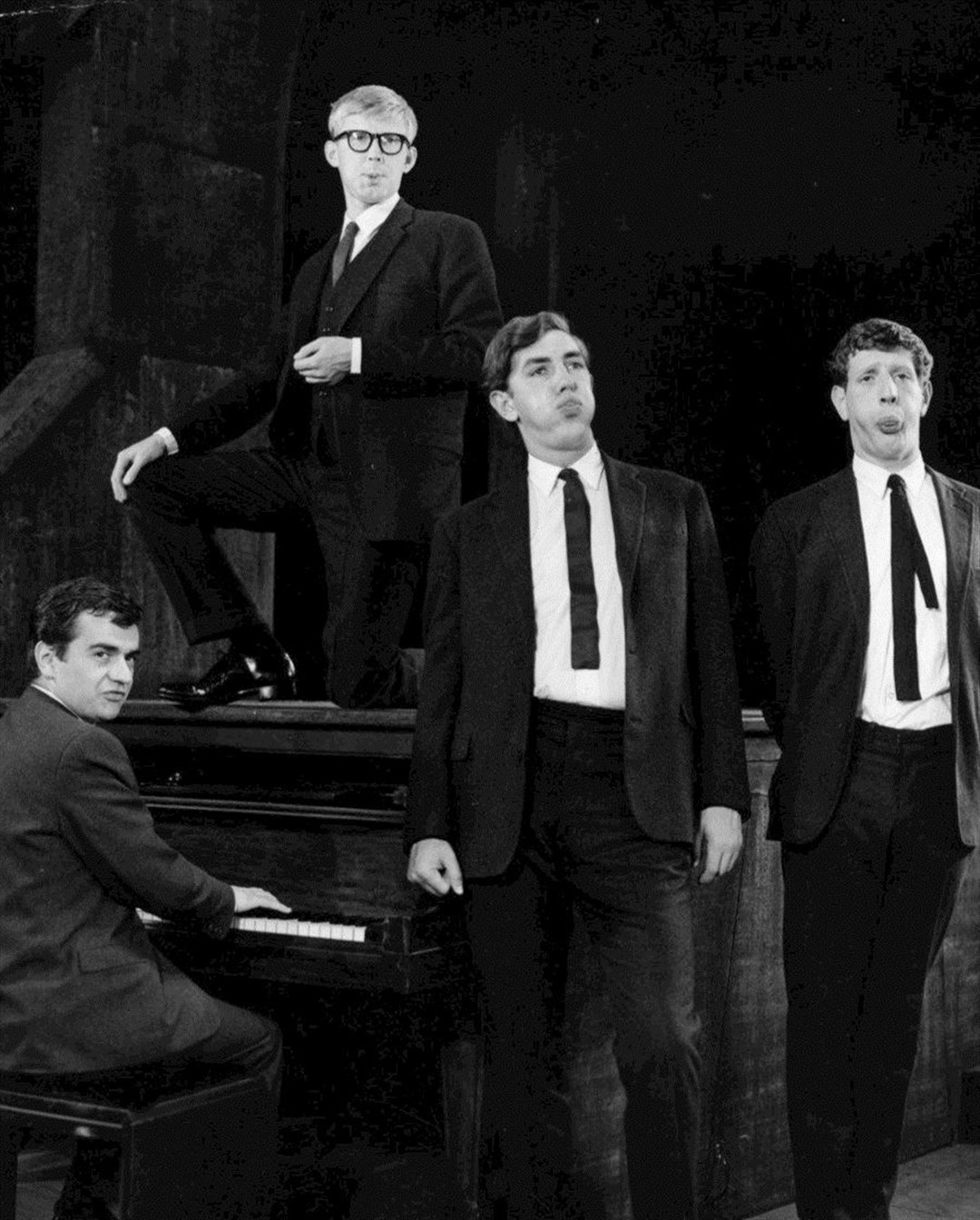Jonathan Miller rose to fame with Beyond the Fringe, the show that launched the 1960s satire boom. He's pictured right, along with his fellow cast members Dudley Moore, Alan Bennett and Peter Cook