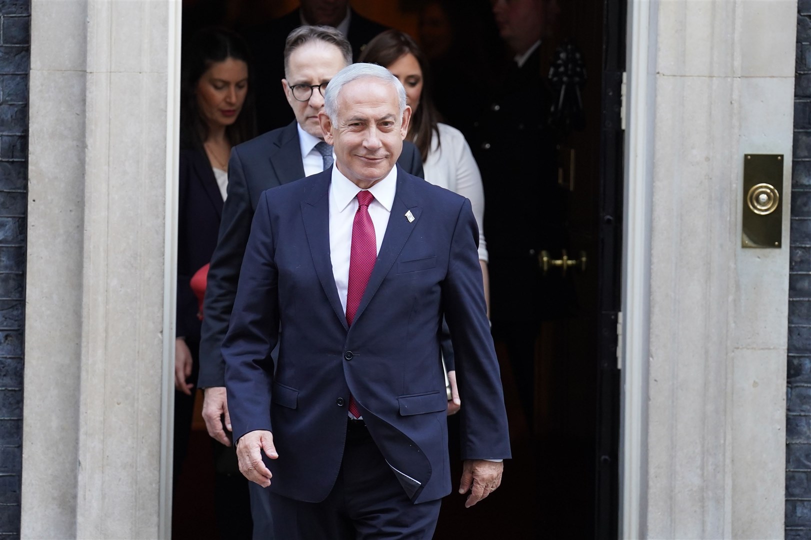 Benjamin Netanyahu leaves 10 Downing Street (Stefan Rousseau/PA)
