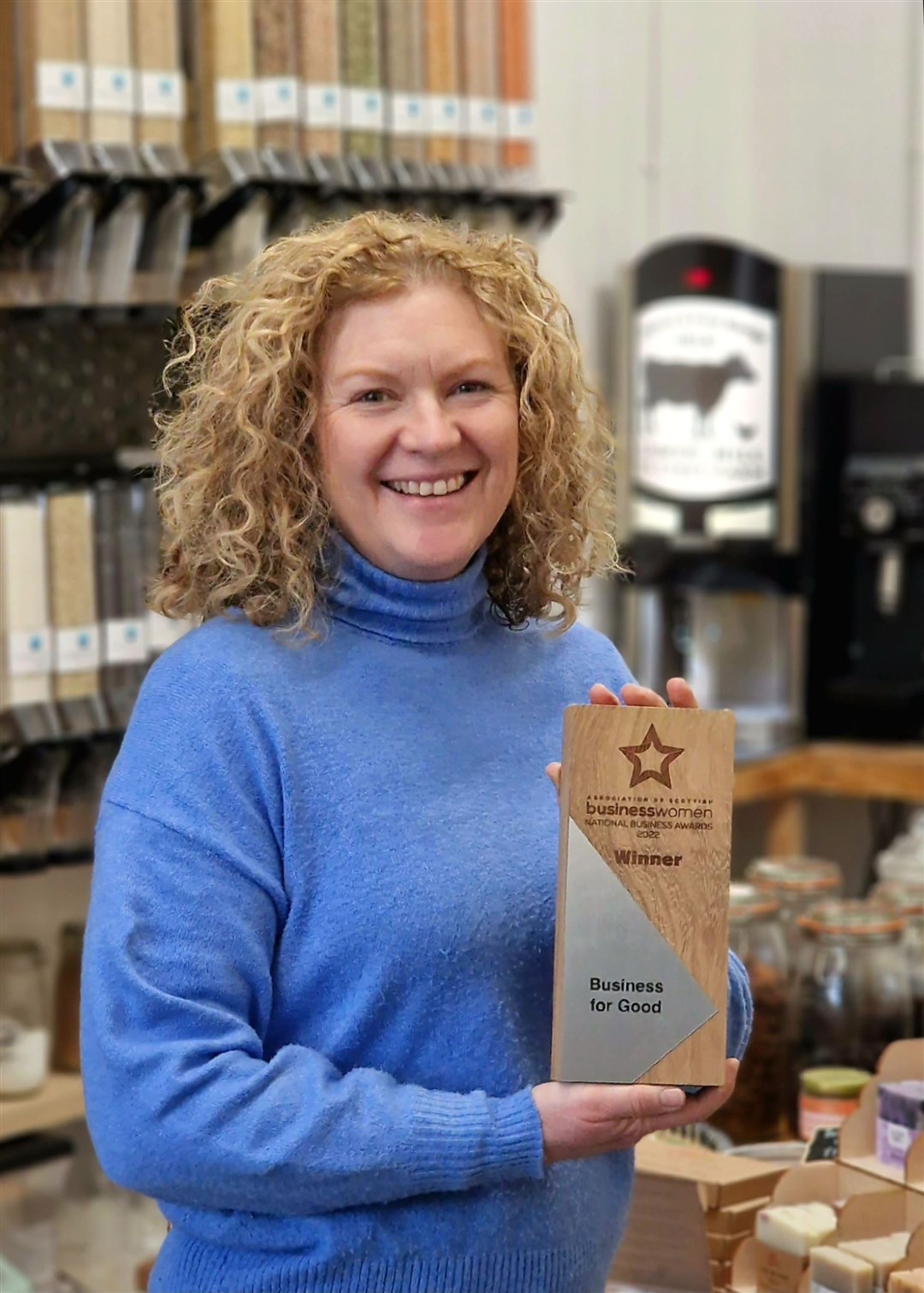 Alison Ruickbie of The ReStore in Lossiemouth was crowned winner in the Business for Good category at a national awards ceremony earlier this month.