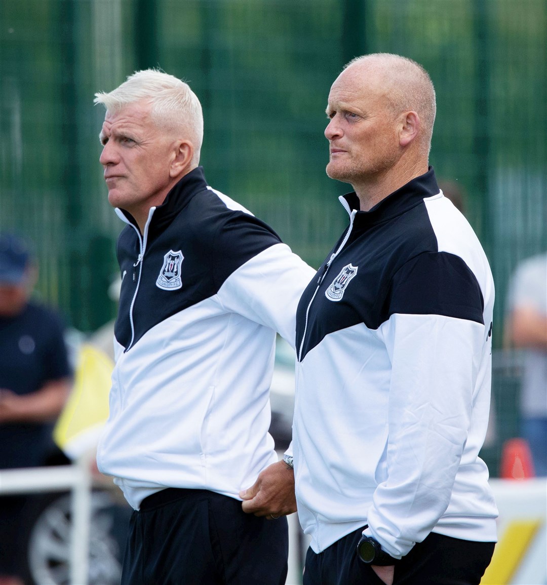 Elgin City manager Gavin Price (right) and assistant Jim Weir.