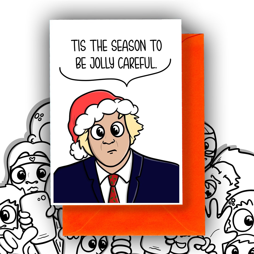 EllaVaSketch’s Boris Johnson-inspired Christmas card (Ella Williams/PA)