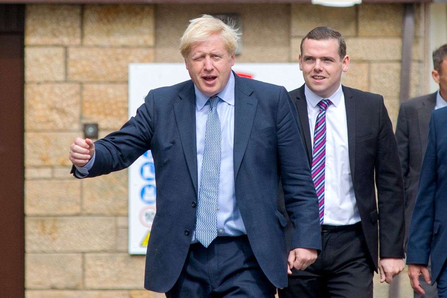 In happier times during a visit to Moray in July 2020, Boris Johnson with then Moray MP Douglas Ross.Picture: Daniel Forsyth