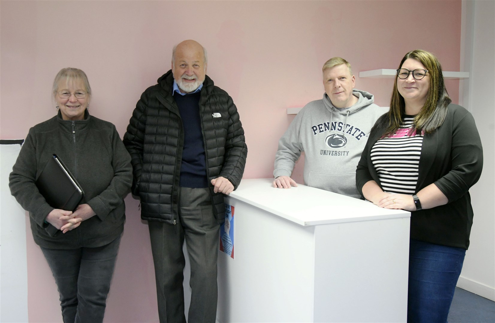 BAF chairman Gordon McDonald (second right) and forum members (from left) Susan Chalmers, Iain Grieve and Christine Fairbairn are looking forward to the Hub opening next month. Picture: Beth Taylor