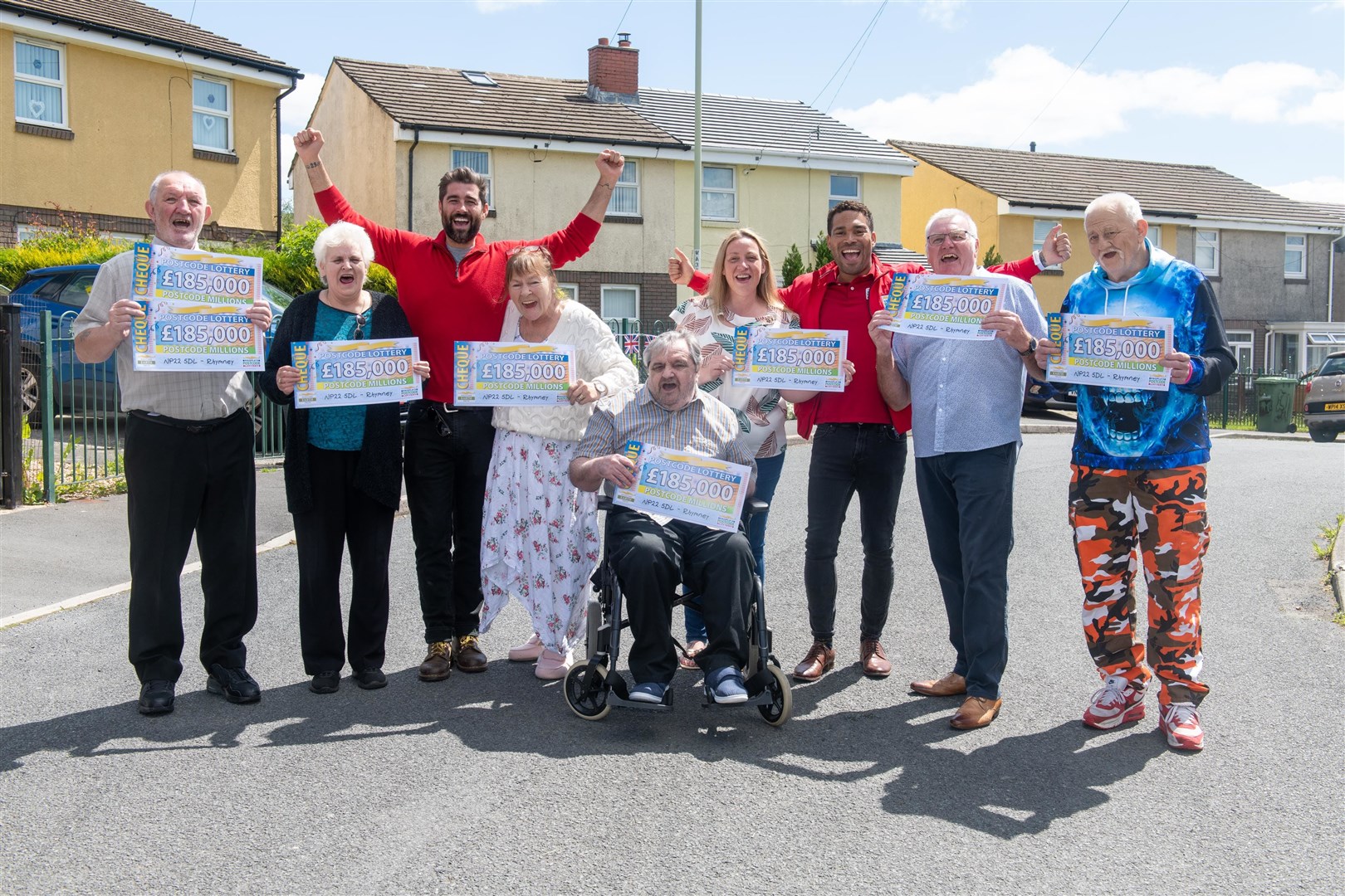 Some of the winners in Rhymney (People’s Postcode Lottery/PA)