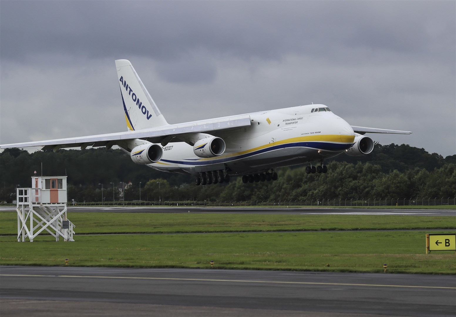 The giant Antonov touches down at Prestwick Airport. Pictures: Ministry of Defence