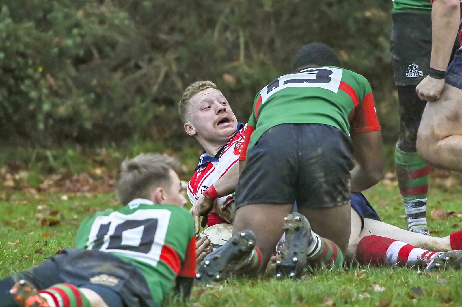 Lewis Scott looks round to make sure the ref has awarded the try. Picture: John MacGregor