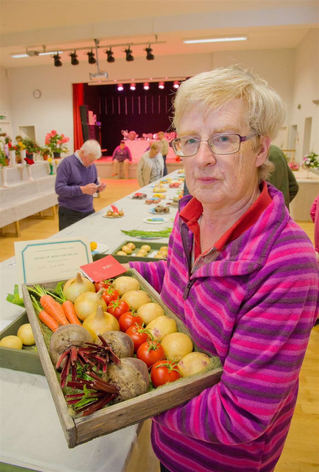 2018 Rothes Horticultural and Industrial Society annual show, held at the Grant Hall...Dena Cruickshank came 1st in the Rothes box in the vegatable category...Picture: Daniel Forsyth. Image No.041942.